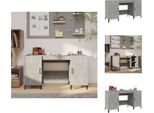 Vidaxl Scrivania Grigio Cemento 140X50X75 Cm In Legno - Scrivanie