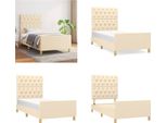 Vidaxl Struttura Letto Con Testiera Panna 80X200 Cm In Tessuto - Struttura Letto Con Testiera - Struttura Letto Con Testiera - Struttura Letto - Letto Con Testiera
