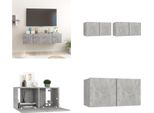 Vidaxl Mobili Tv A Parete 2 Pz. Grigio Calcestruzzo 60X30X30 Cm - Mobile Tv - Mobili Tv - Mobili Tv - Mobili Tv