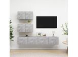 Maison Exclusive - Set Di Mobili Porta Tv 4 Pz Grigio Cemento In Legno Multistrato