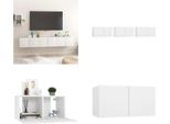 Vidaxl Mobili Tv A Parete 3 Pz. Bianco 60X30X30 Cm - Mobile Tv - Mobili Tv - Mobili Tv - Mobili Tv