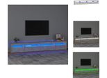 Mobile Tv Vidaxl Con Luci Led Grigio Cemento 270X35X40 Cm - Mobili Tv