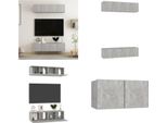 Vidaxl Mobili Tv 4 Pz. Grigio Cemento 60X30X30 Cm Materiale A Base Di Legno - Mobile Tv - Mobile Tv - Mobile Hifi - Mobile Hifi