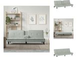 Vidaxl Divano Letto Con Portabicchieri In Velluto Grigio Chiaro - Divani