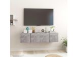 The Living Store Pensili Tv 2 Pz. Grigio Cemento 60X30X30 Cm