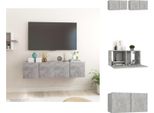 Vidaxl Pareti Tv 2 Pz. Grigio Cemento 60X30X30 Cm - Mobili Tv