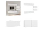 Vidaxl Set Di Mobili Tv 6 Pezzi In Legno Bianco - Set Di Mobili Tv - Set Di Mobili Tv - Parete Attrezzata - Parete Attrezzata