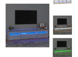 Mobile Tv Vidaxl Con Luci Led Grigio Cemento 210X35X40 Cm - Mobili Tv