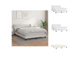 Vidaxl Letto A Molle Insacchettate Con Materasso Bianco 140X190 Cm In Pelle Finta - Letti & Strutture Letto
