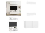 Vidaxl Mobili Tv 4 Pz. Bianco 60X30X30 Cm Materiale A Base Di Legno - Mobile Tv - Mobile Tv - Mobile Hifi - Mobile Hifi