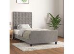 Vidaxl Letto Con Testiera Grigio Chiaro 90X190 Cm In Velluto - Letto Con Testiera - Letti Con Testiera - Letto Con Testiera - Letto Con Testiera