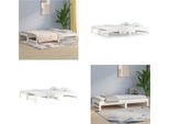 Vidaxl Letto Da Giorno Allungabile Bianco 2X(90X200) Cm In Pino Massiccio - Letto Da Giorno - Letti Da Giorno - Divano Letto - Letto Per Ospiti