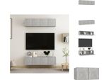 Vidaxl Mobili Tv 4 Pz. Grigio Cemento 60X30X30 Cm Materiale A Base Di Legno - Mobili Tv