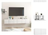 Vidaxl Mobili Tv A Parete 3 Pz. Bianco 60X30X30 Cm - Mobili Tv