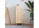 The Living Store Armadio A Doghe Design 99,3X39,4 Cm In Legno Di Pino Massiccio