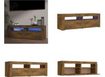 Vidaxl Mobile Tv Con Luci Led Rovere Fumé 120X35X40 Cm - Mobile Tv - Mobili Tv - Mobili Tv - Porta Tv