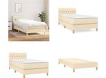 Vidaxl Letto Boxspring Con Materasso In Tessuto Crema 90X190 Cm - Letto Boxspring - Boxspringbetten - Bett - SchlafzimmermöBel