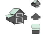 Vidaxl Pollaio Grigio E Bianco 152X96X110 Cm In Legno Massello Di Abete - Habitat E Recinti Per Piccoli Animali