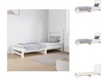 Vidaxl Letto Da Giorno Estensibile Bianco 2X(90X190) Cm In Legno Di Pino Massiccio - Letti E Strutture Letto