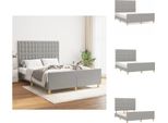 Vidaxl Struttura Letto Con Testiera In Tessuto Grigio Chiaro 140X190 Cm - Letti E Strutture Letto