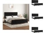 Vidaxl Struttura Letto Con Testiera Nera 180X200 Cm In Velluto - Letti E Strutture Letto