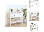 Vidaxl Consolle Bianca 100X35X75 Cm In Legno Di Pino Massiccio - Tavolini