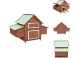 Vidaxl Pollaio Moka E Bianco 152X96X110 Cm In Legno Massiccio Di Abete - Habitat & Recinti Per Piccoli Animali