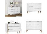 Vidaxl Cassettiera Molde Bianca 113X40X80 Cm Legno Massello Di Pino - Cassettiera - Cassettiere - Comò - Comò