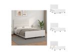 Vidaxl Struttura Letto Con Testiera Bianca 140X190 Cm In Pelle Finta - Letti E Strutture Letto