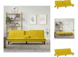 Vidaxl Divano Letto Con Portabicchieri In Velluto Giallo - Divani