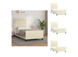 Vidaxl Struttura Letto Con Testiera Crema 80X200 Cm In Pelle Finta - Letti E Strutture Letto