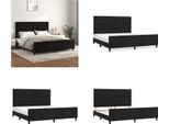 Vidaxl Struttura Letto Con Testiera Nera 180X200 Cm In Velluto - Struttura Letto Con Testiera - Struttura Letto Con Testiera - Struttura Letto - Letto Con Testiera