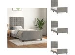 Vidaxl Struttura Letto Con Testata Grigio Chiaro 90X200 Cm In Velluto - Letti E Strutture Letto