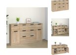 Vidaxl Set Di Credenze A 3 Pezzi In Legno Di Quercia Sonoma - Credenze
