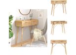Vidaxl Consolle Marrone 80X30X75 Cm In Legno Massiccio Di Pino Naturale Rattan - Tavolini