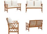 Vidaxl Panca Da Giardino Con Cuscino 119 Cm In Legno Massiccio Di Acacia - Panca Da Giardino - Panche Da Giardino - Panche Di Legno - Panche Di Legno