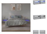 Vidaxl Comodini 2 Pezzi Con Led Grigio Sonoma 60X35X40 Cm - Comodini