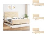 Vidaxl Struttura Letto Con Testiera In Tessuto Crema 180X200 Cm - Letti E Strutture Letto