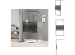 Vidaxl Schermo Doccia Per Cabina Doccia Nero 100X195 Cm Esg Vetro Chiaro - Schermi Doccia