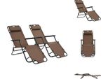 Vidaxl Lettini Pieghevoli 2 Pezzi Con Poggiapiedi Marrone - Lettini Prendisole