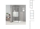 Vidaxl Schermo Doccia Per Cabina Doccia Nero 80X195 Cm Semi-Opaco Esg - Schermi Doccia