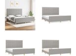 Vidaxl Struttura Letto Con Testiera In Tessuto Grigio Chiaro 180X200 Cm - Struttura Letto Con Testiera - Struttura Letto Con Testiera - Struttura Letto - Letto Con Testiera