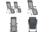 Vidaxl Sdraio Pieghevoli Con Poggiapiedi 2 Pz. Textilene Grigio - Sedia Da Campeggio - Sedie Da Campeggio - Sedia A Sdraio - Sedie A Sdraio