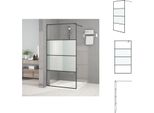 Vidaxl Schermo Doccia Per Cabina Doccia Nero 100X195 Cm Semi-Opaco Esg - Schermi Doccia