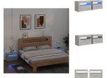 Vidaxl Comodini 2 Pezzi Con Led Grigio Cemento 60X35X40 Cm - Comodini