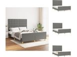 Vidaxl Struttura Letto Con Testiera In Tessuto Grigio Scuro 140X190 Cm - Letti E Strutture Letto