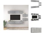 Vidaxl Mobili Tv 8 Pz. Materiale A Base Di Legno Grigio Cemento - Mobili Tv