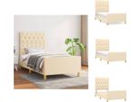 Vidaxl Struttura Letto Con Testiera In Tessuto Crema 80X200 Cm - Letti E Strutture Letto