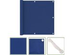 The Living Store Schermo Privacy Per Balcone Blu 90X400 Cm Tessuto Oxford