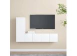 Maison Exclusive - Set Mobili Porta Tv 3 Pz Bianco In Legno Multistrato